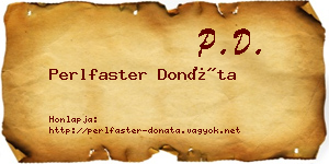 Perlfaster Donáta névjegykártya